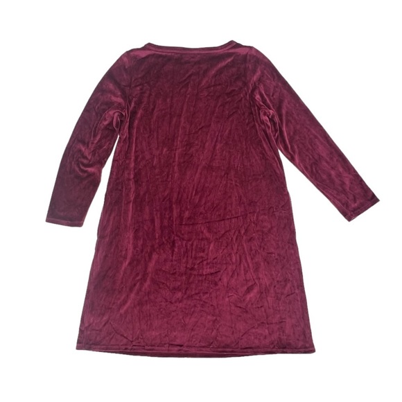 J. Jill pure jill Red Velour Long Sleeve Pocket Mini Dress Size M Women's - Picture 3 of 5